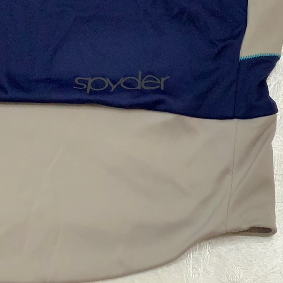 Spyder CYCLING HOODED top - Royal/Grey/Turq - Picture 8 of 12